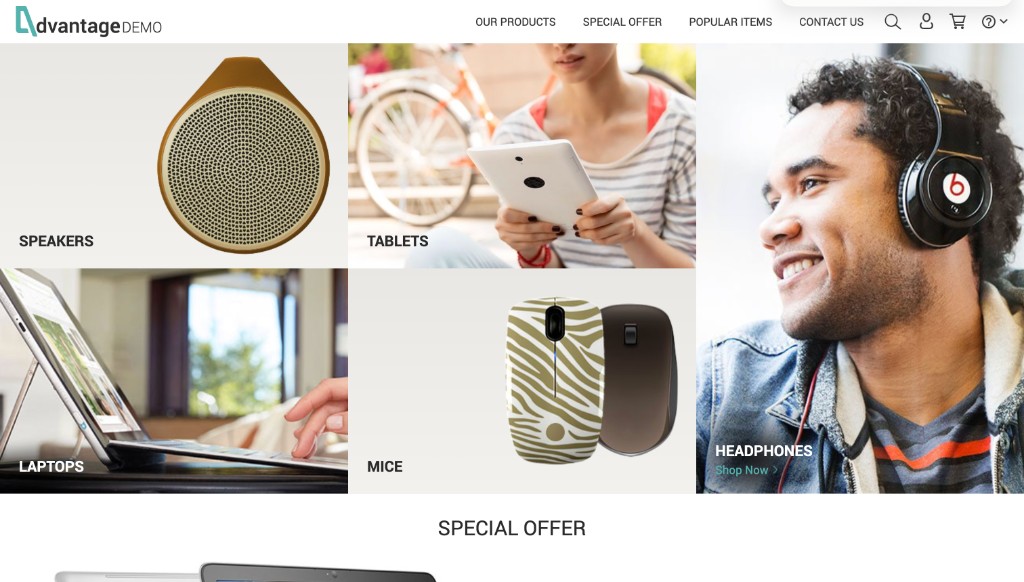 Advantage Online Shopping homepage
